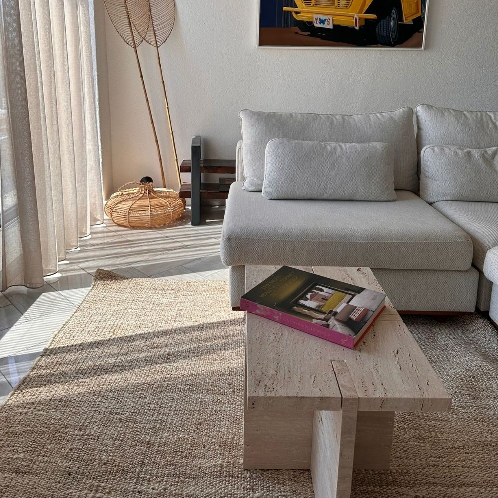 Travertine Side Table