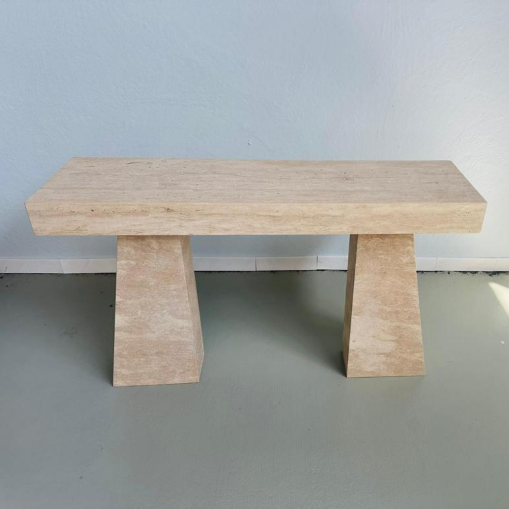 Travertine Console Table