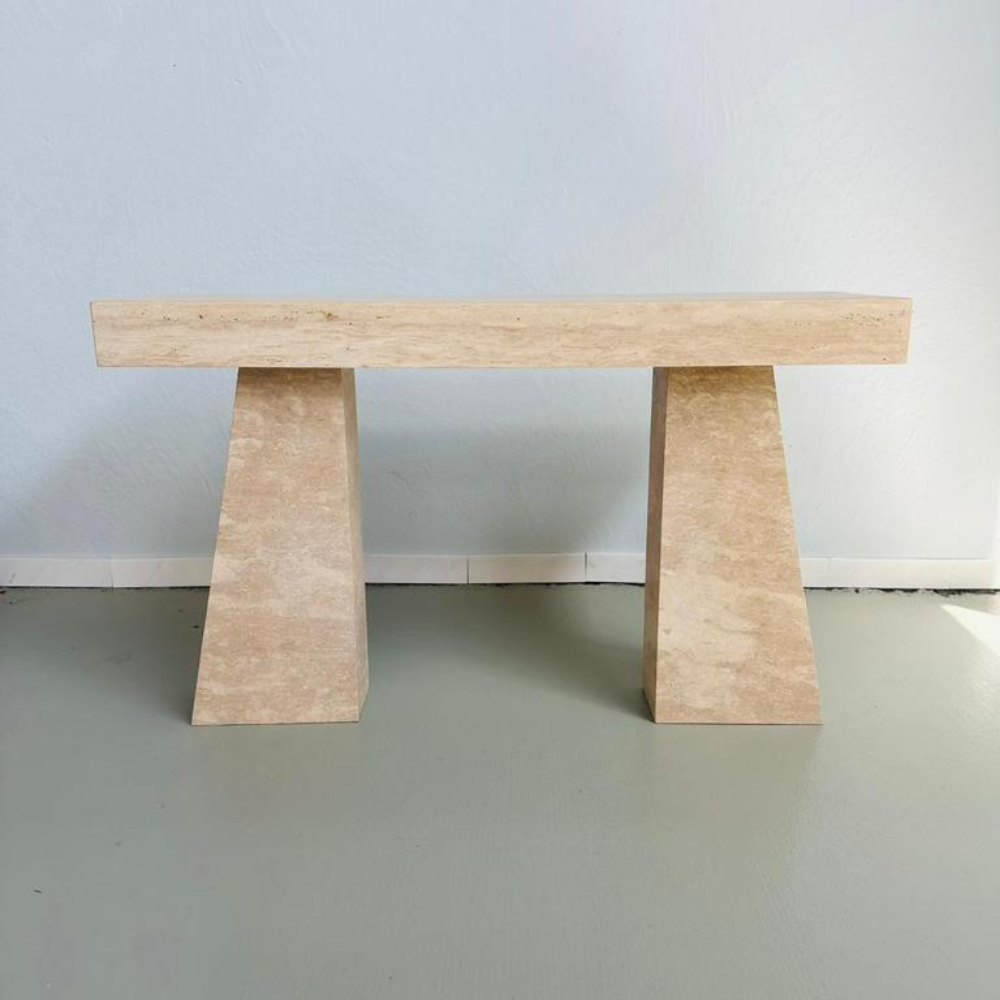 Travertine Console Table