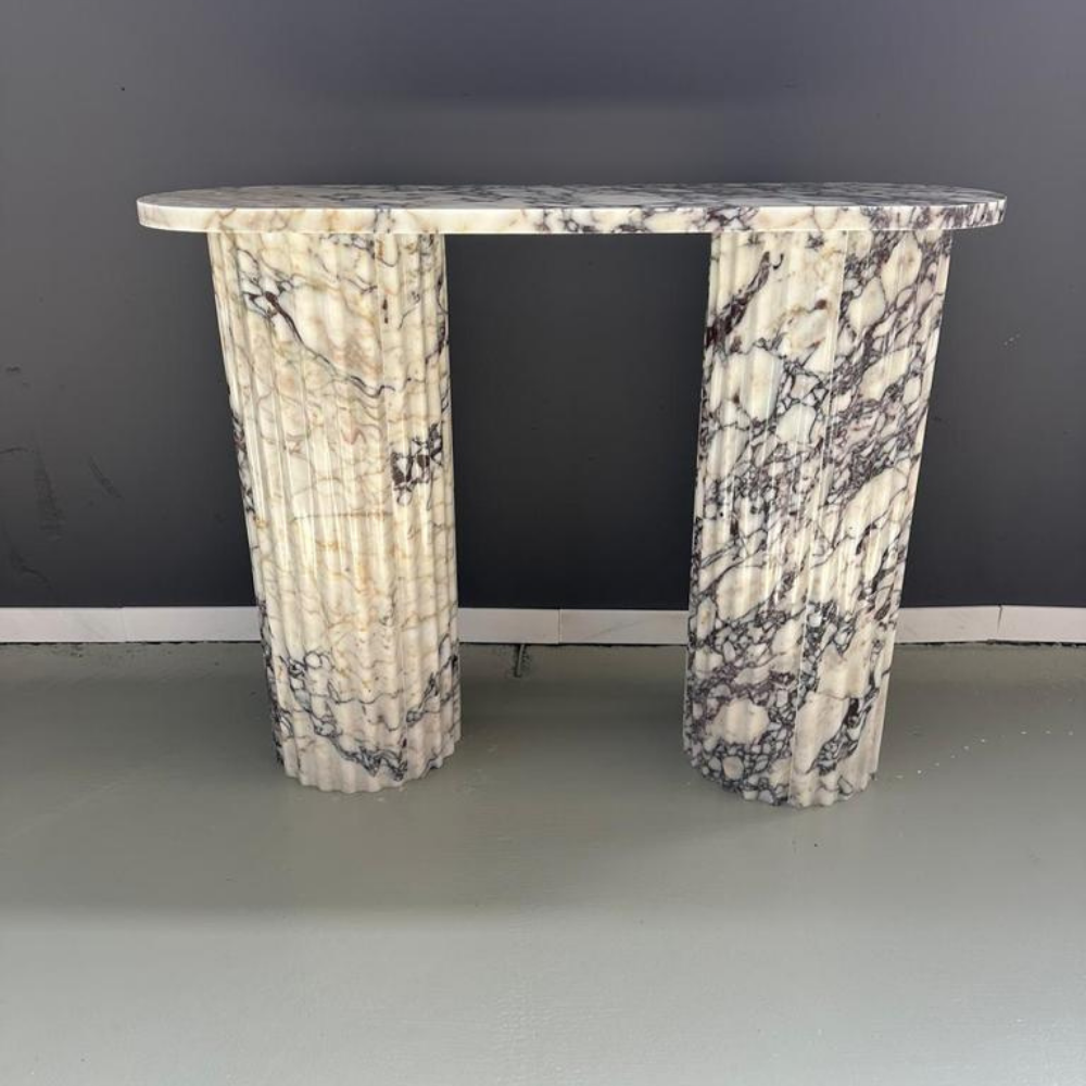Viola Marble Flutted Leg Console