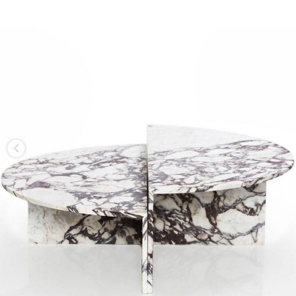 Half Moon Shape Marble Coffee Table