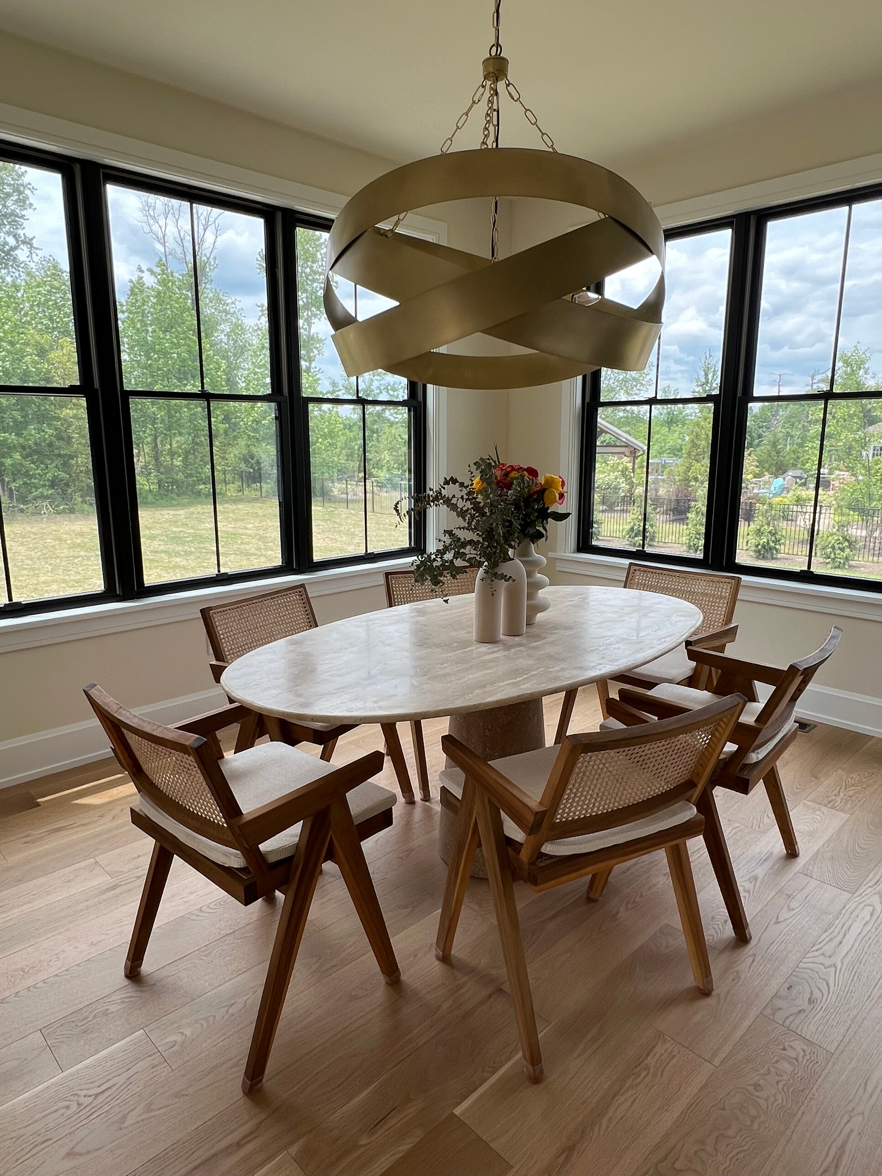 Sofia Travertine Oval Dining Table Italian Model