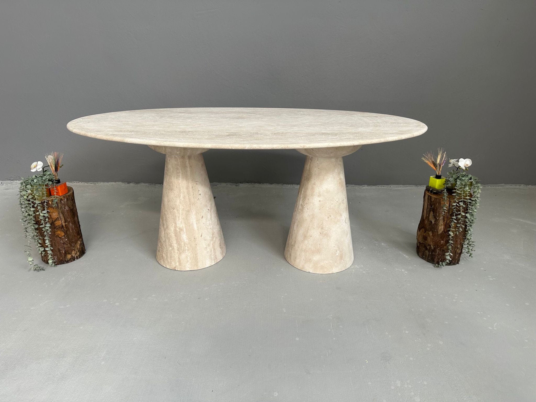 Sofia Travertine Oval Dining Table Italian Model