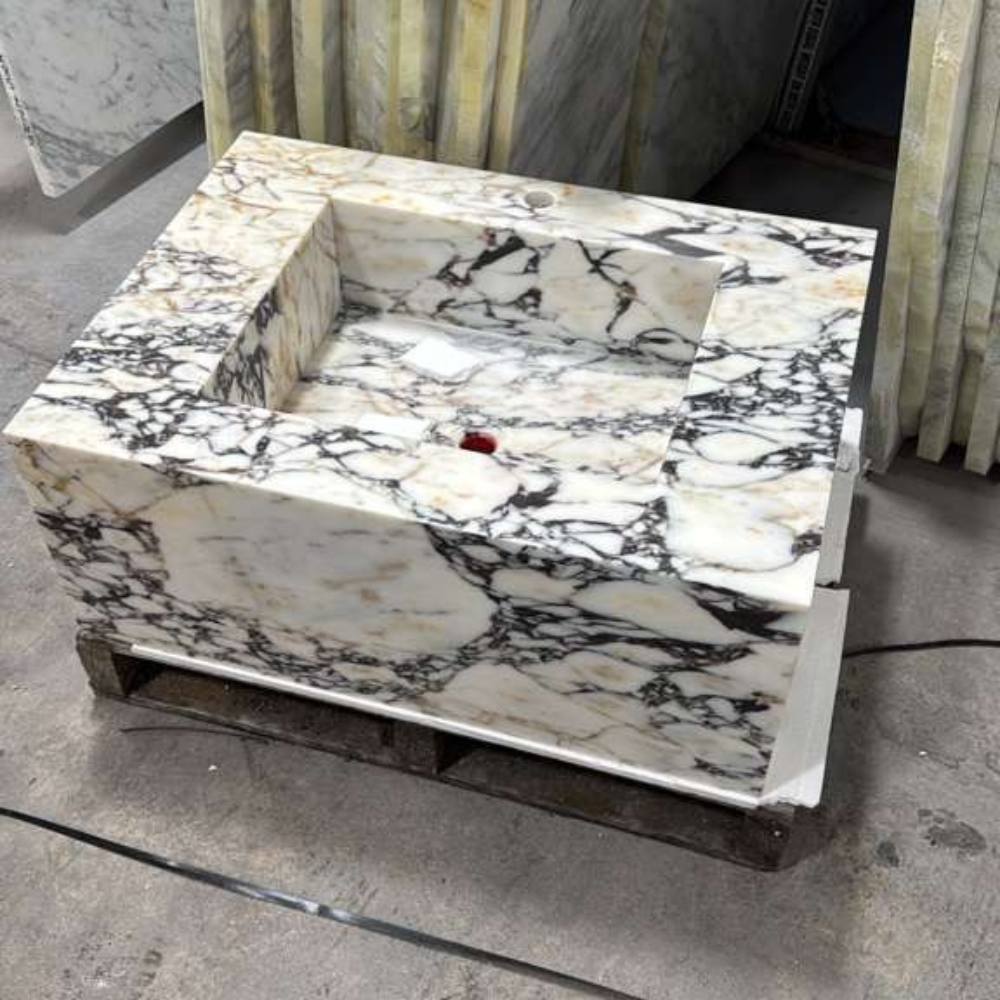 Calacatta Viola Marble Sink Wall Mounted
