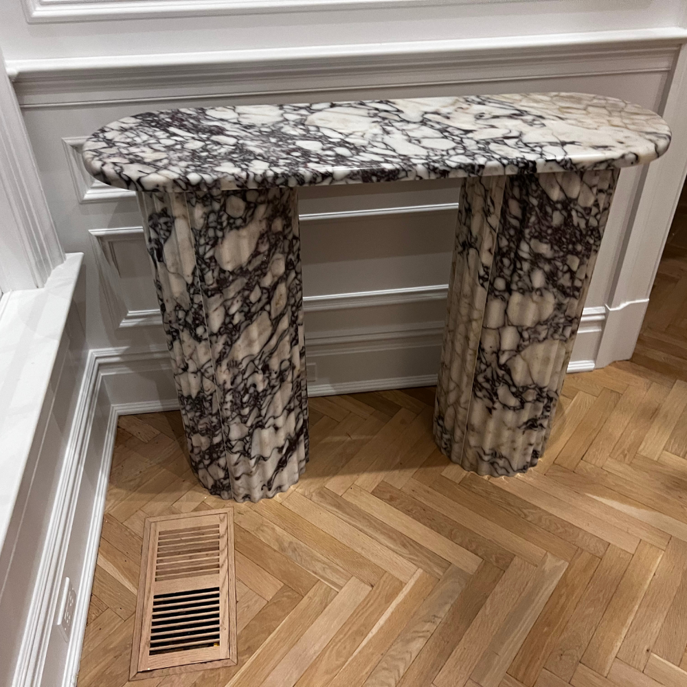 Viola Marble Flutted Leg Console