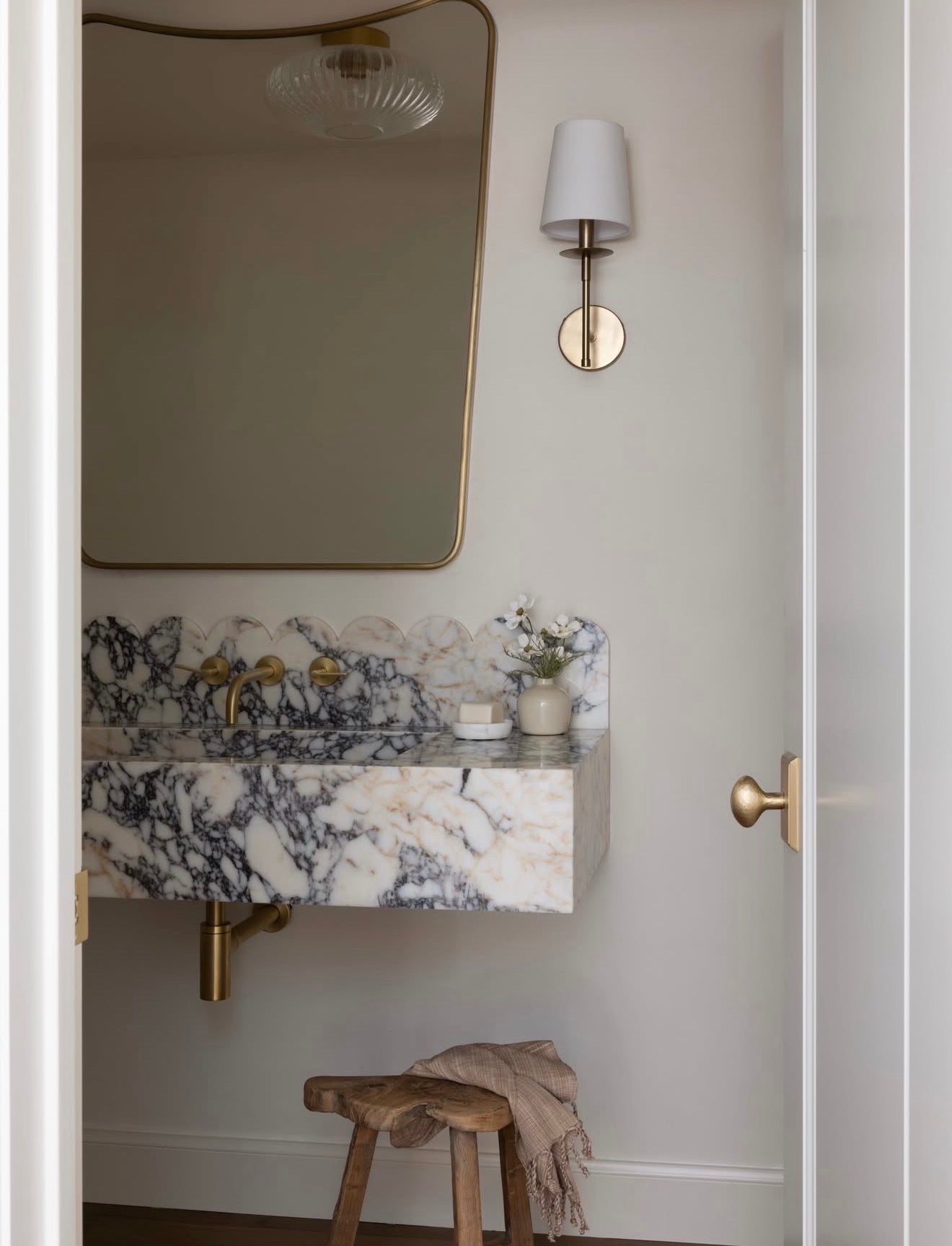 Calacatta Viola Marble Sink Wall Mounted