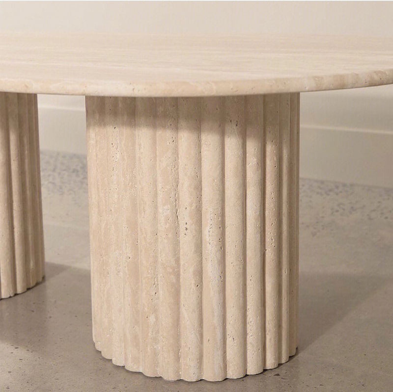 Buy Travertine Fluted Leg Coffee Table Online Marble & Home