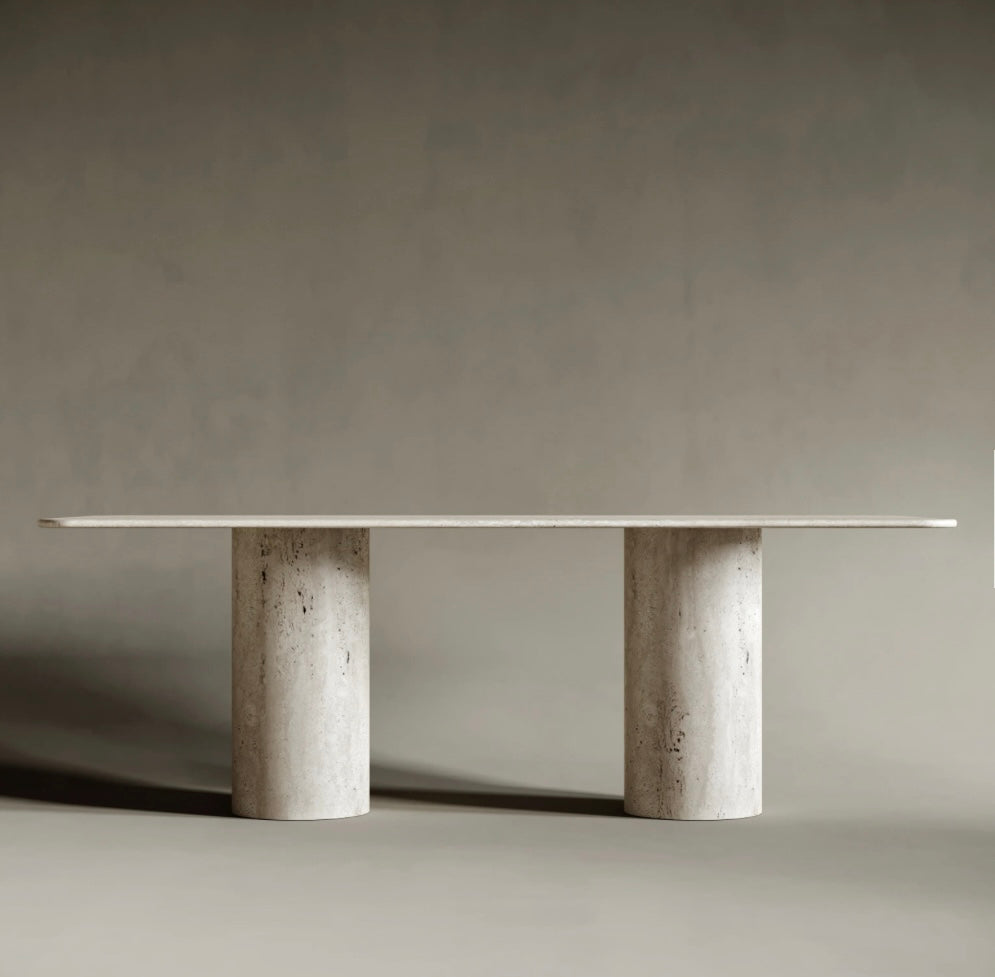 Travertine Rectangle Dining Table 100"
