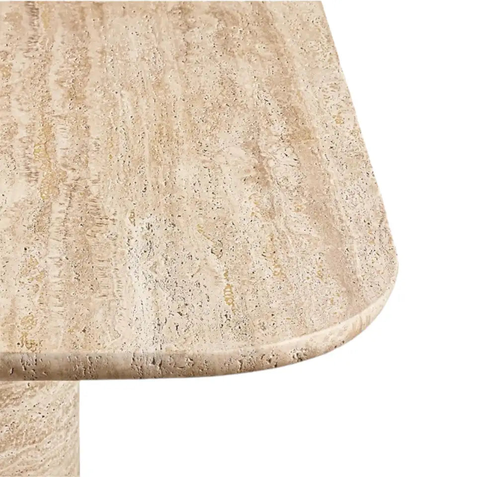 Travertine Conic Shape Leg Dining Table