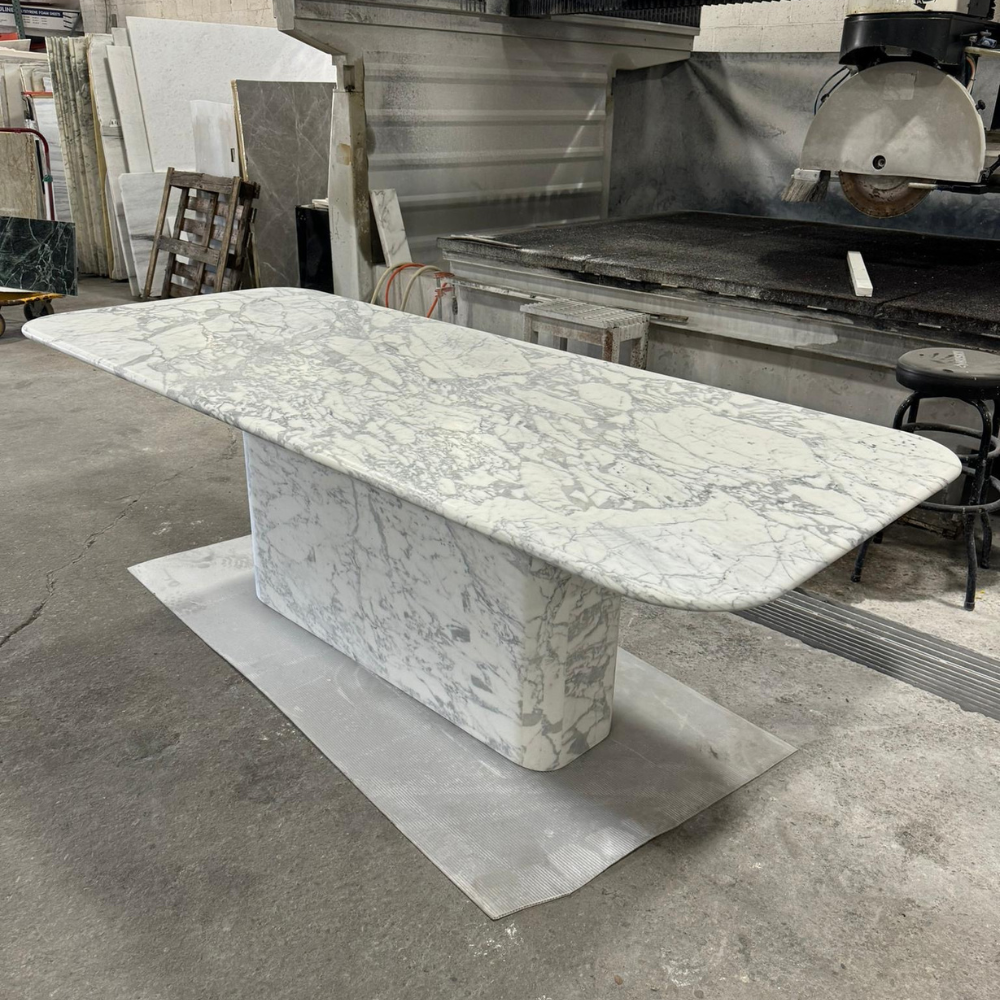 Italian Calacatta Marble Rectangle Dining Table