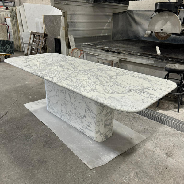 Italian Calacatta Marble Rectangle Dining Table | Marble & Home