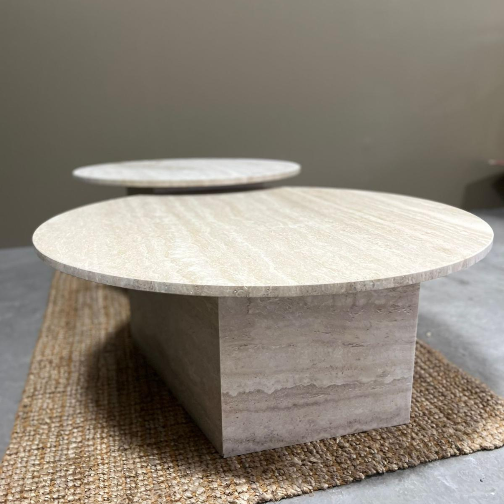 Onno Travertine Nesting Coffee Table Set