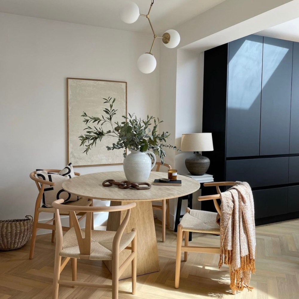 Natural Stone Travertine Round Dining Table