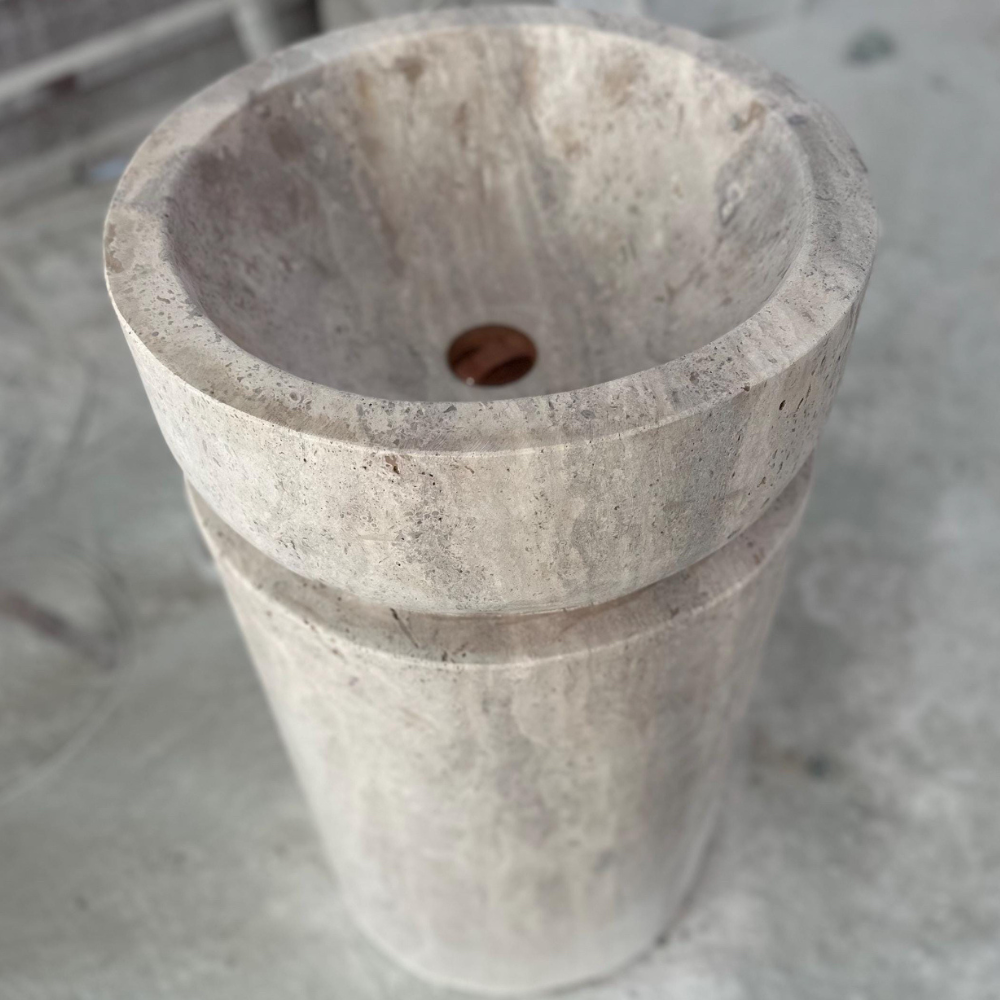 Calacata Viola Marble Freestanding Pedestal Sink