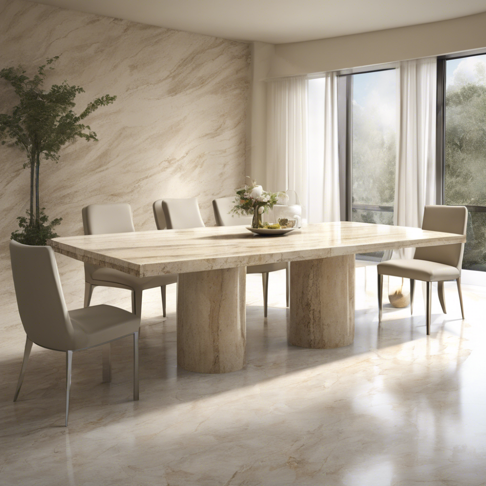 Travertine Rectangle Dining Table 100"
