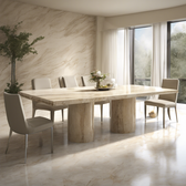 Buy Italian Travertine Rectangle Dining Table | Marble & Home