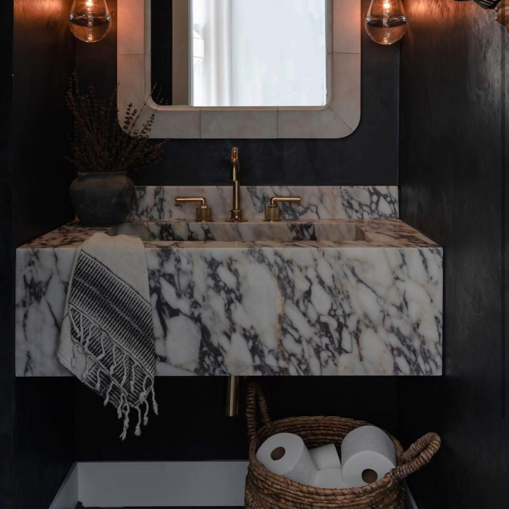 Calacatta Viola Marble Sink Wall Mounted
